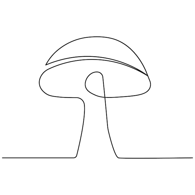Mashrum icon continuous one line drawing of outline vector illustration