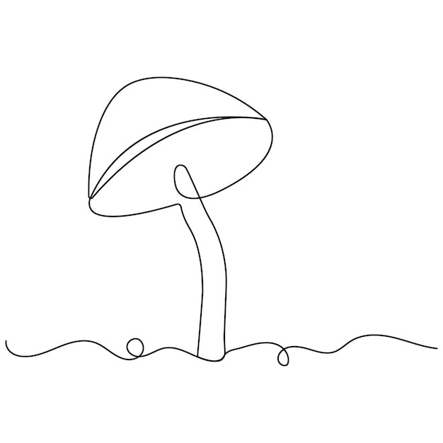 Mashrum icon continuous one line drawing of outline vector illustration