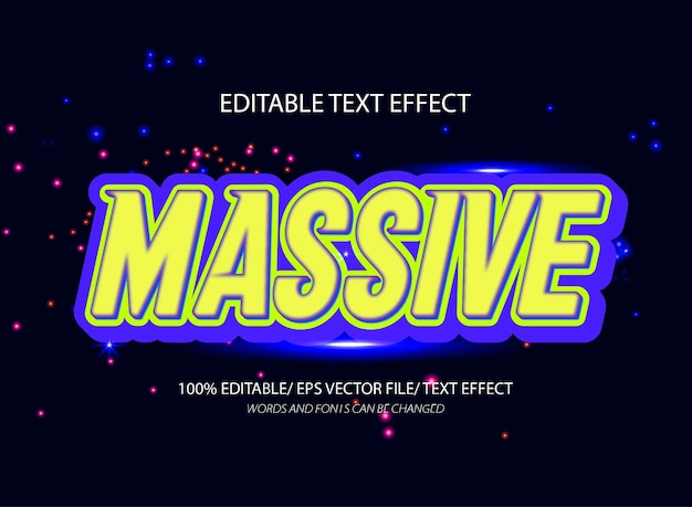 Massive 3d editable text effect and editable text style