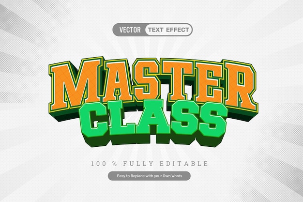 master class school editable text effect