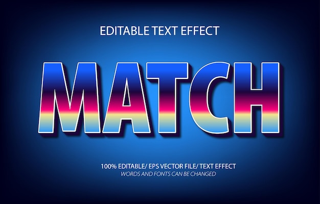 Match editable text effect 3D editable text template
