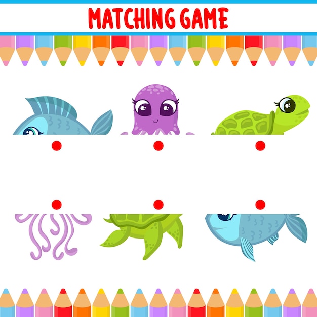 matching children educational game match objects vector image