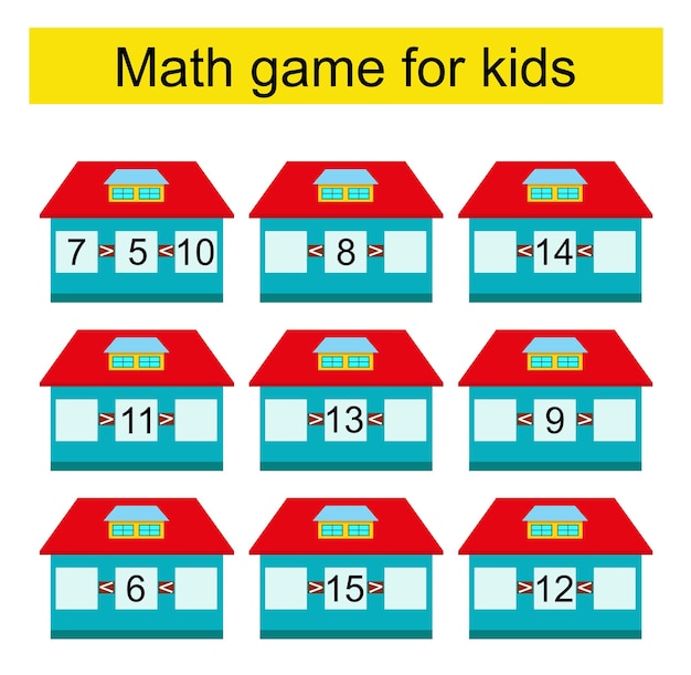 Math activity for kids Developing numeracy skills Number range up to 20 Vector
