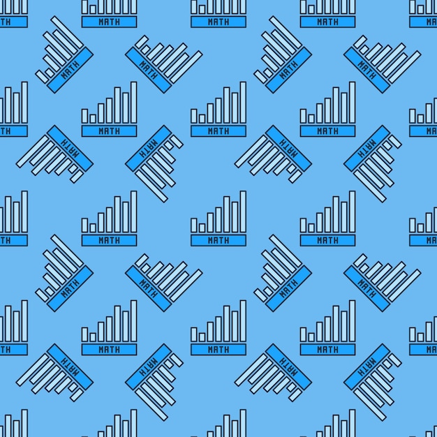 math bar graph vector mathematics blue seamless pattern