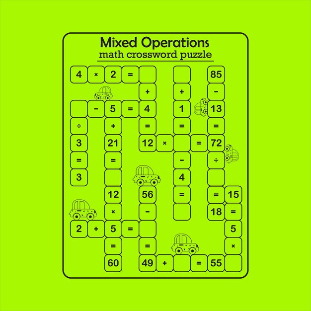 Math maze puzzle worksheets for child