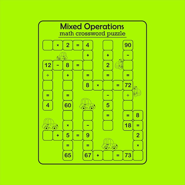 Math maze puzzle worksheets for child