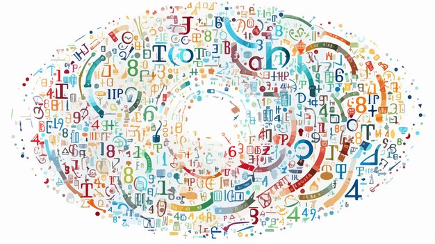 mathematics circumference pi numbers stock vector illustration