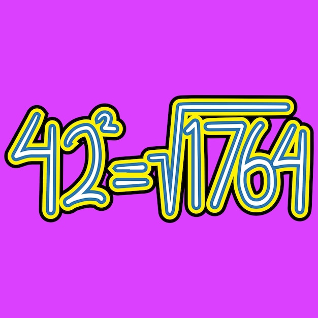 Mathematics Square Root of Number Forty Two