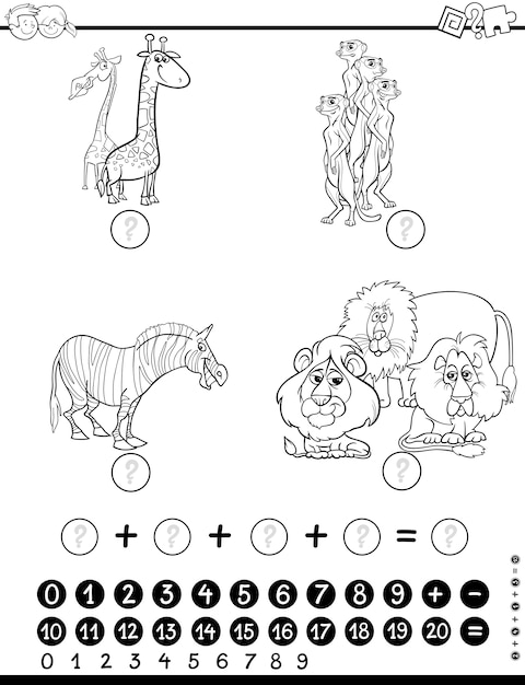 maths activity worksheet coloring page