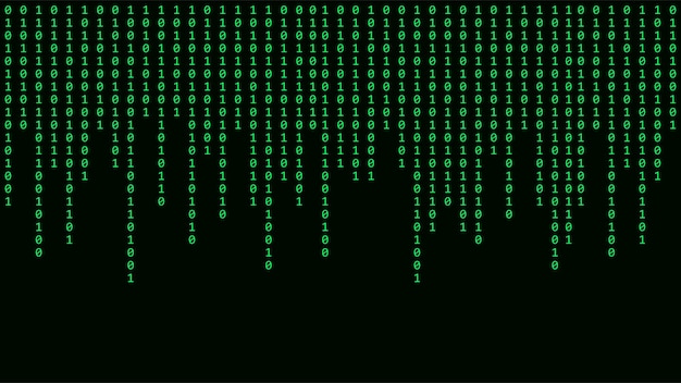 Matrix background Cyber security with binary code Rapidly falling randomly green numbers Decoding algorithms hacked software Big data visualization
