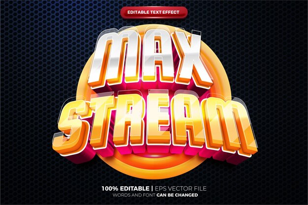 Max Stream 3d Future editable text effect