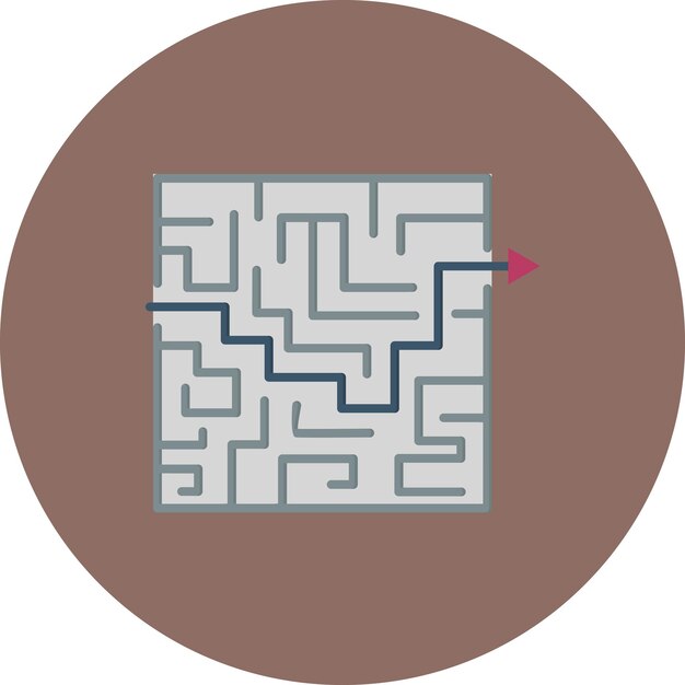 maze solution flat illustration