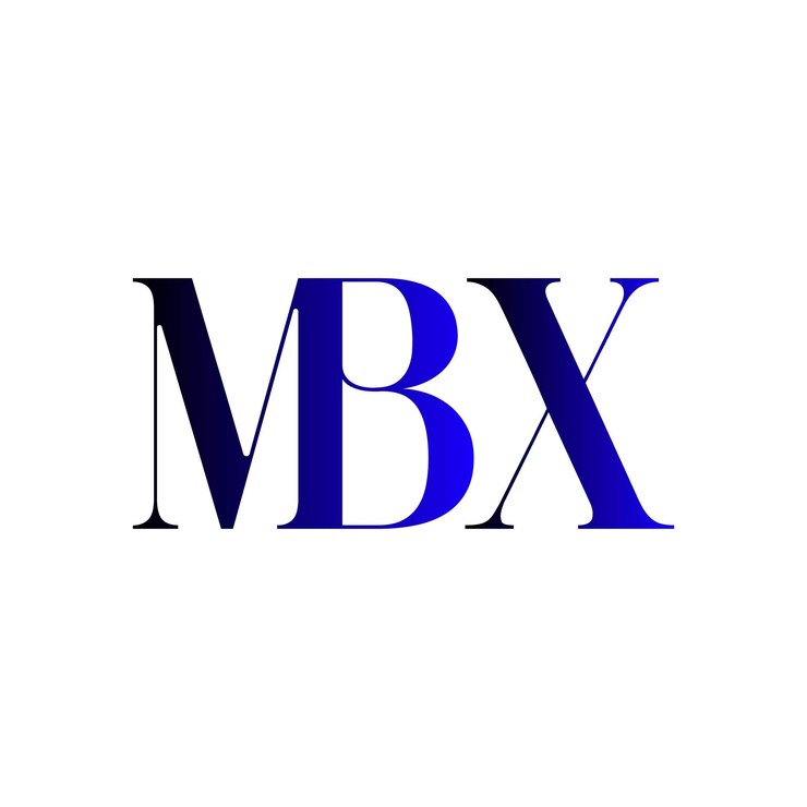 Vektör mbx logo blue gradient letter logo monogram branding business identity design