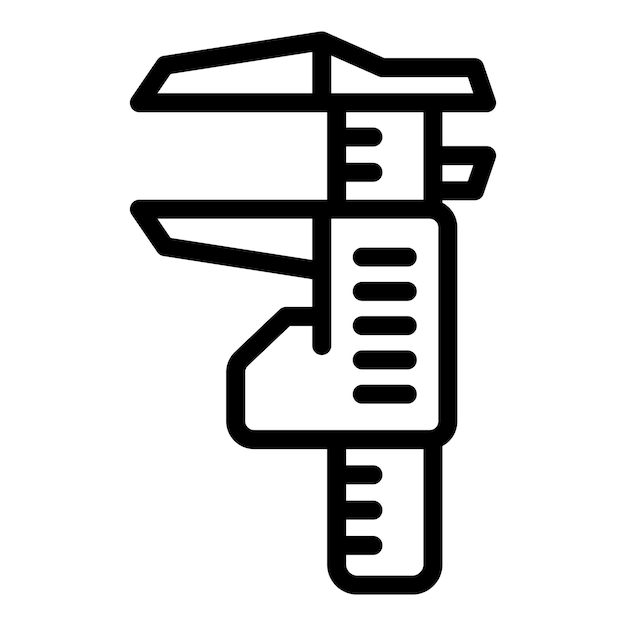 measurement caliper icon outline measurement caliper vector icon for web design isolated on white background