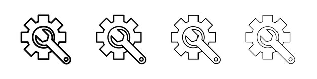 mechanic settings icon Outline sign symbol set