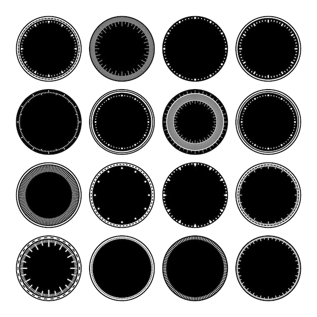 Mechanical clock faces bezel watch dial with minute and hour marks timer or stopwatch element blank