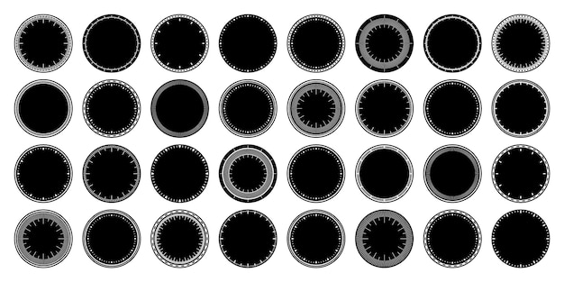 Mechanical clock faces bezel watch dial with minute and hour marks timer or stopwatch element blank