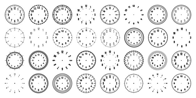 mechanical clock faces with arabic numerals bezel watch dial with minute hour marks and numbers