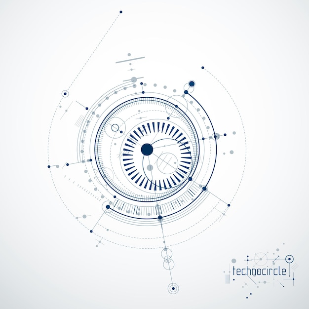 Mechanical engineering technology vector abstract background, cybernetic abstraction with innovative industrial schemes.