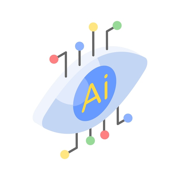 Mechanical eye vector artificial intelligence icon design