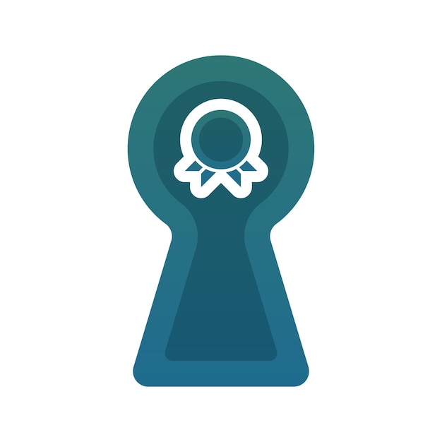 Medal keyhole gradient logo design template icon