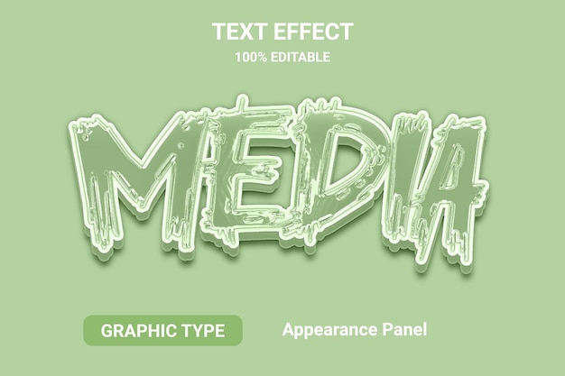media 3d text effect