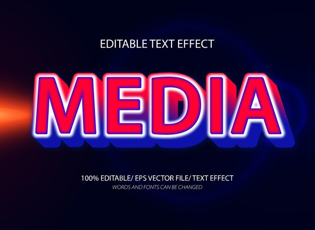 Media editable text effect and editable text style