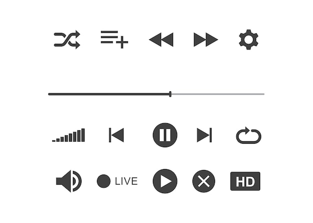 media player ui control icons