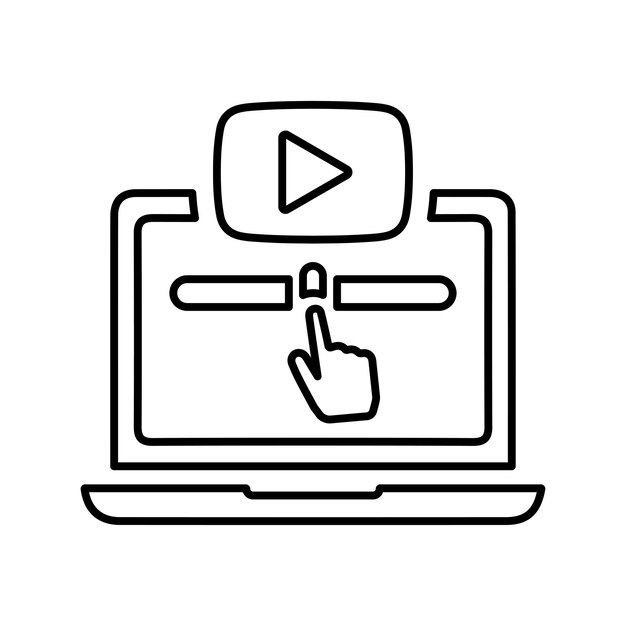 Media video tutorial line icon Outline vector