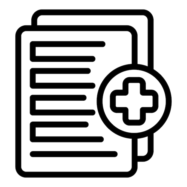 Medical card icon outline vector Health insurance Hospital care