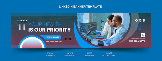 Medical healthcare LinkedIn cover banner template