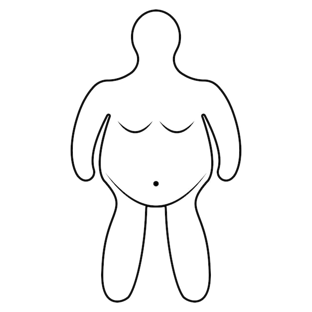Medical icon fett overweight person obesity fat man hanging belly