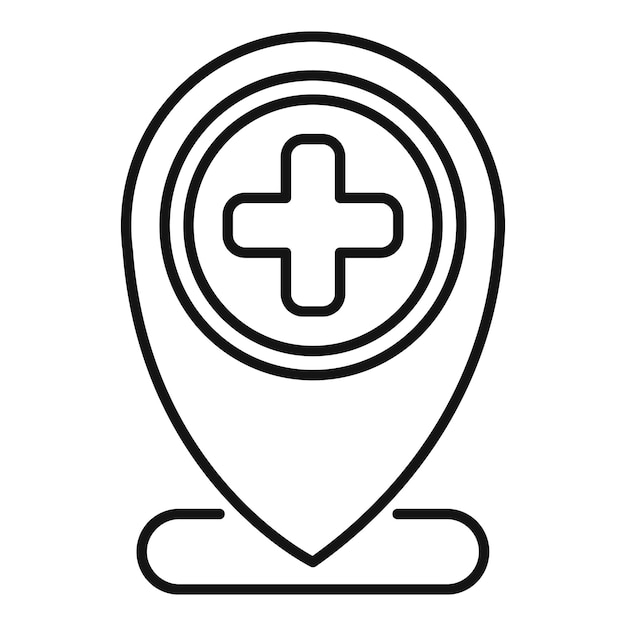Medical location map pin icon