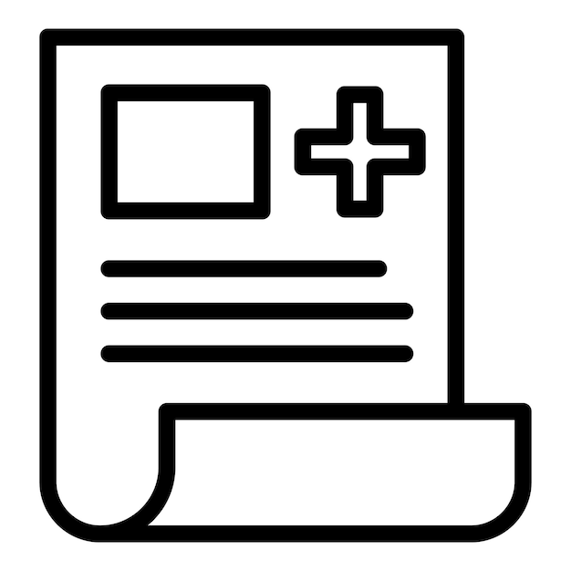 Medical record icon Outline Medical record vector icon for web design isolated on white background