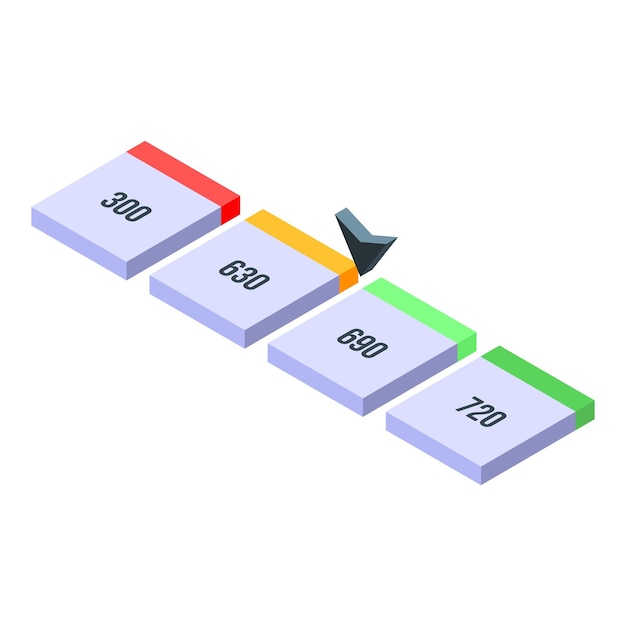 Medium credit score icon Isometric of medium credit score vector icon for web design isolated on white background