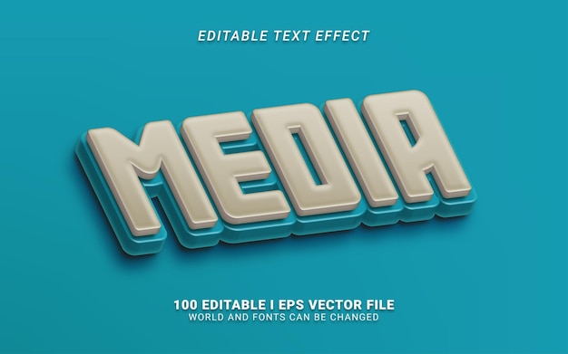 Medya 3d stil metin efekti