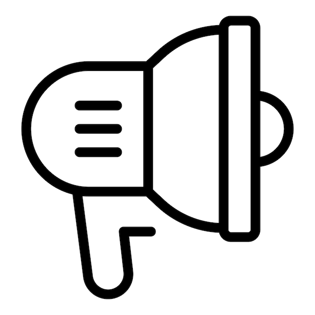 Megaphone icon outline vector People refugee Family seeker