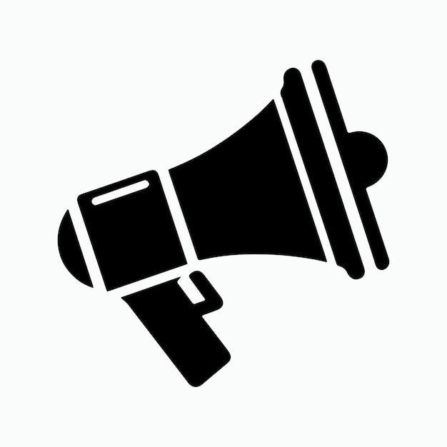 Megaphone icon silhouette vector on white background
