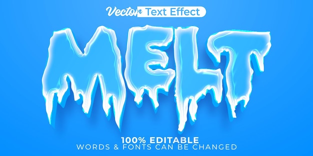 Melt Vector Text Effect Editable Alphabet Ice Frozen Cream Cold