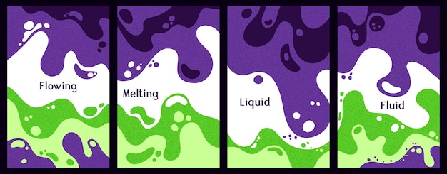 melting vibrant waves pattern summer front pages bubble splashes and streams vector pack box covers
