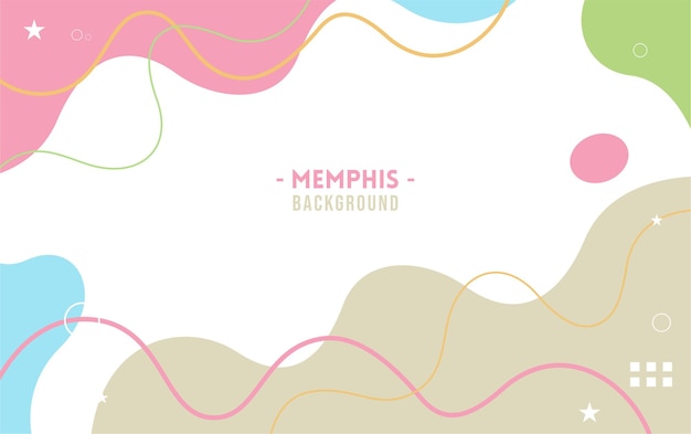 Memphis background with minimalist color template