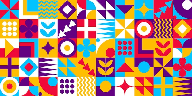 Memphis contemporary mid century modern trendy mosaic colorful neo geometric bauhaus style pattern