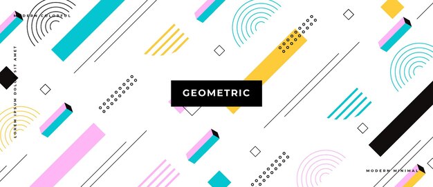 Memphis geometrisk baggrund med abstrakte former