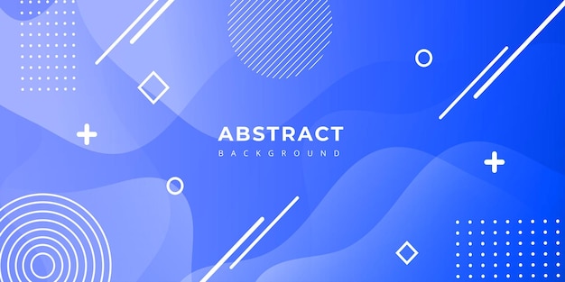 Memphis Overlapping Bright Blue Gradient Colour Multipurpose Abstract Background Banner