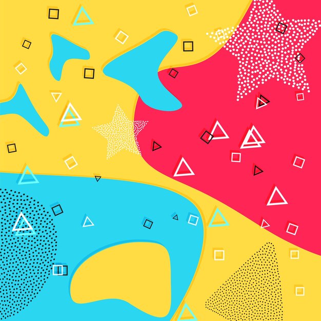Memphis Pattern Fun Background Hipster Style