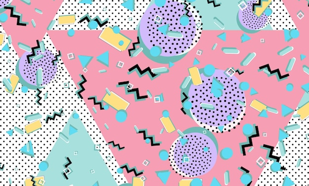 Memphis pattern Geometric shapes Hipster style