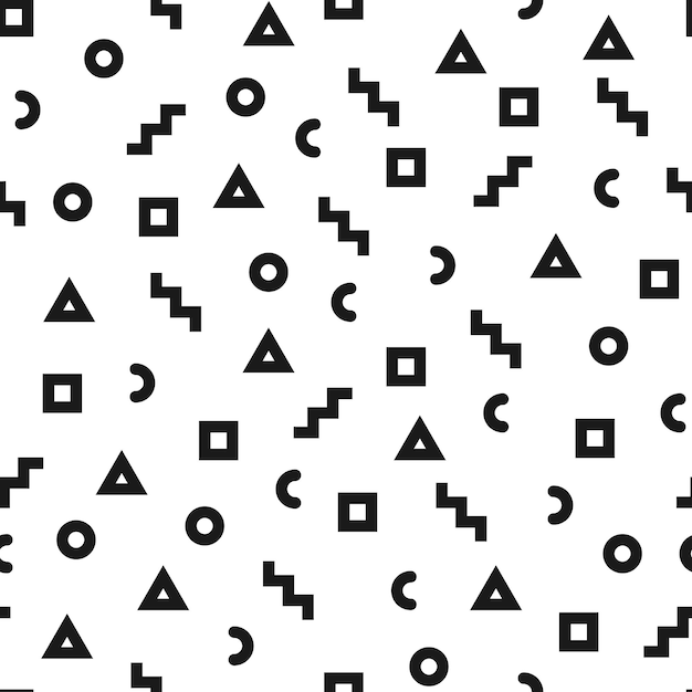 memphis pattern seamless modern geometric shape square vector illustration