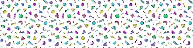 Memphis seamless pattern on white background