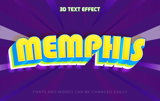 Memphis shape 3d editable text effect style
