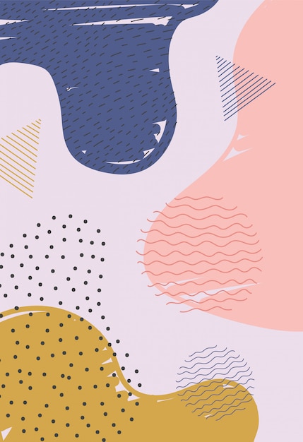 Memphis-stil abstrakt dekoration tekstur farvepletter illustration